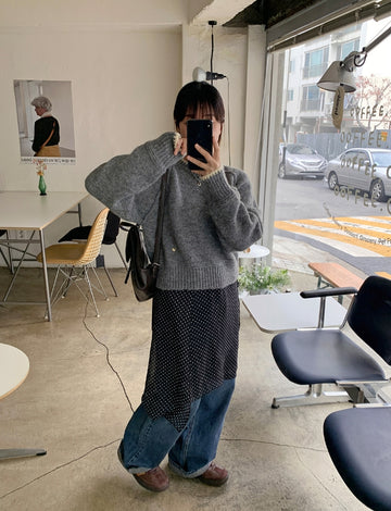 Horan dot layered wrap skirt